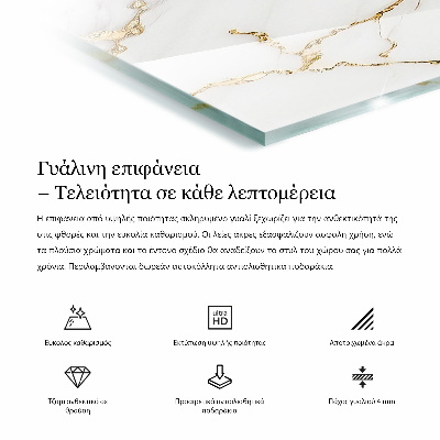 Rectangular tempered glass table top Pure white