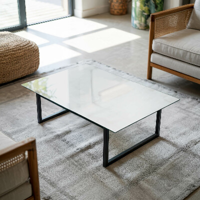 Rectangular tempered glass table top Pure white