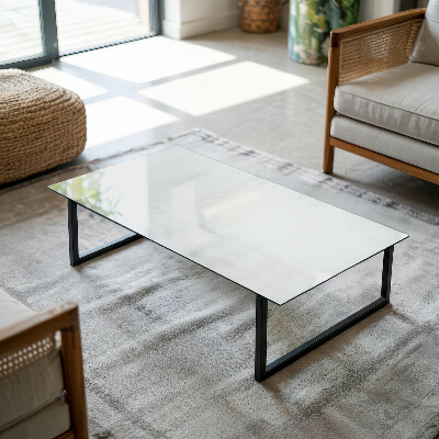 Rectangular tempered glass table top Pure white
