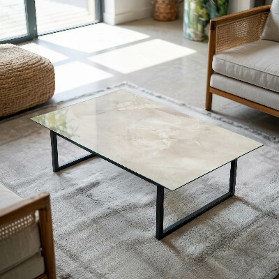 Rectangular glass to coffee table Marble graphic composition