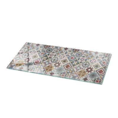 Rectangular tempered glass table top Decorative mosaics with details