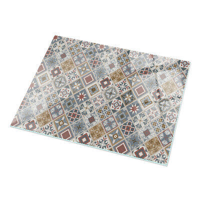 Rectangular tempered glass table top Decorative mosaics with details