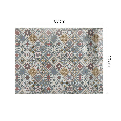 Rectangular tempered glass table top Decorative mosaics with details