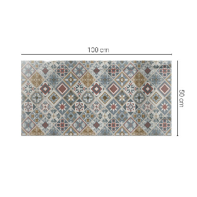 Rectangular tempered glass table top Decorative mosaics with details