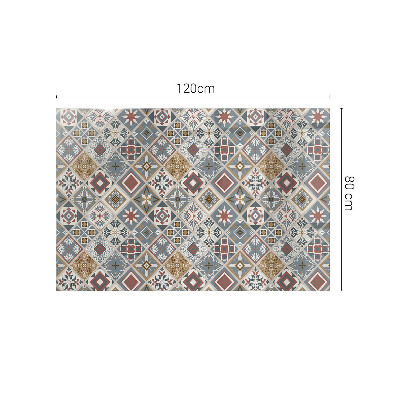 Rectangular tempered glass table top Decorative mosaics with details