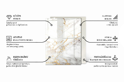 Rectangular tempered glass table top Decorative mosaics with details