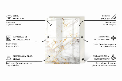 Rectangular tempered glass table top Decorative mosaics with details