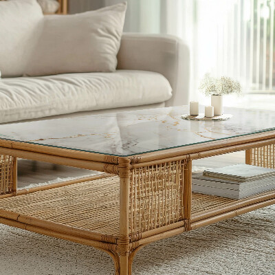 Rectangular top table Subtle marble veins