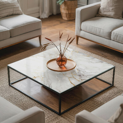 Rectangular top table Subtle marble veins