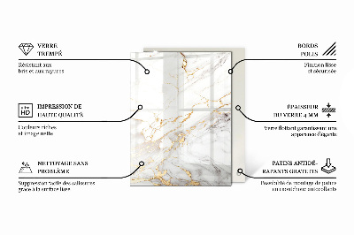 Rectangular top table Subtle marble veins