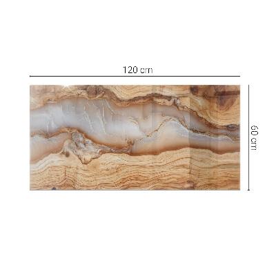 Rectangular tempered glass table top Wood in harmony with resin