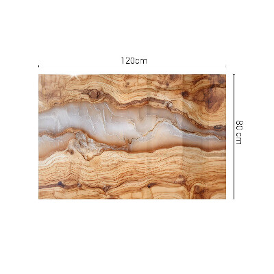 Rectangular tempered glass table top Wood in harmony with resin