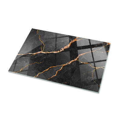 Rectangular glass to coffee table Marble veins in design
