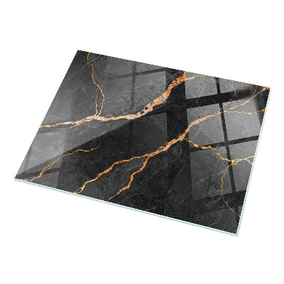 Rectangular glass to coffee table Marble veins in design