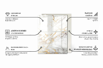 Rectangular glass to coffee table Marble veins in design
