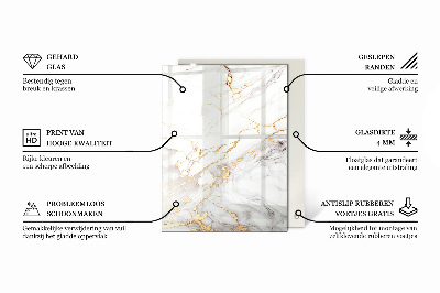Rectangular glass to coffee table Marble veins in design
