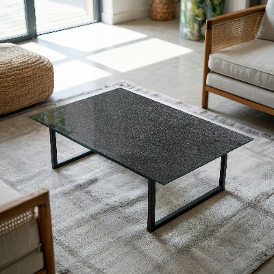 Rectangular tempered glass table top Stone texture motif