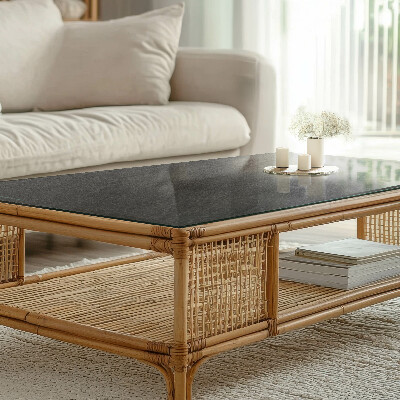 Rectangular tempered glass table top Stone texture motif