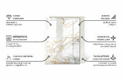 Rectangular tempered glass table top Stone texture motif