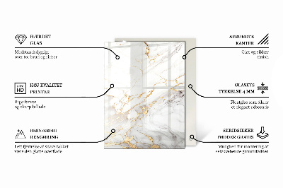 Rectangular tempered glass table top Stone texture motif