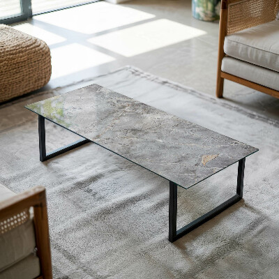 Rectangular glass to coffee table Stylish marble pattern