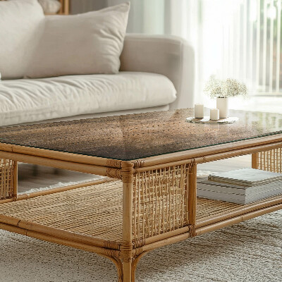 Rectangular glass to coffee table Ecological wood structure