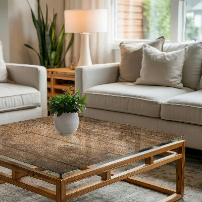 Rectangular glass to coffee table Ecological wood structure