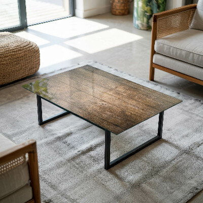 Rectangular glass to coffee table Ecological wood structure