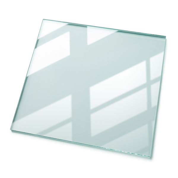 Rectangular glass for a table top transparent