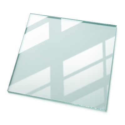 Rectangular glass for a table top transparent