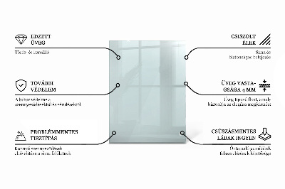 Rectangular glass for a table top transparent