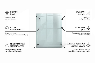 Rectangular glass for a table top transparent