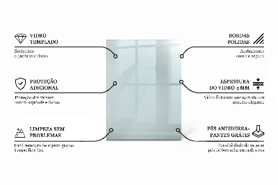 Rectangular glass for a table top transparent