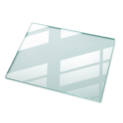 Rectangular glass for a table top transparent