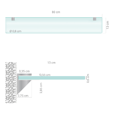 Glass bathroom shelf Semitransparent