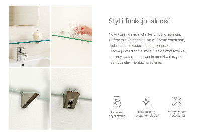 Glass bathroom shelf Semitransparent