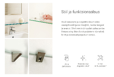 Glass bathroom shelf Semitransparent