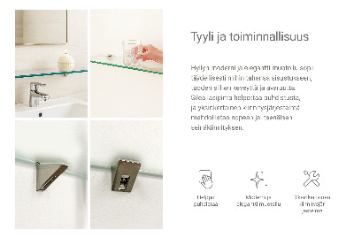 Glass bathroom shelf Semitransparent