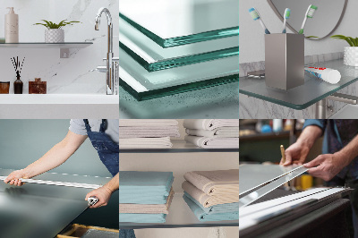 Glass bathroom shelf Semitransparent