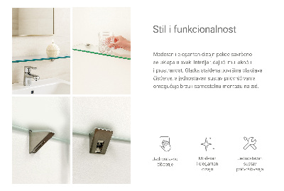 Glass bathroom shelf Semitransparent