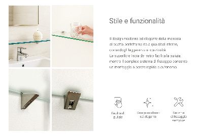 Glass bathroom shelf Semitransparent