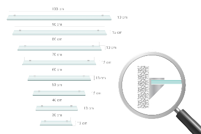 Glass bathroom shelf Semitransparent