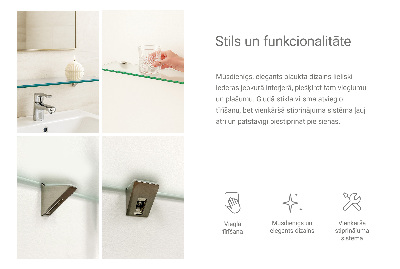 Glass bathroom shelf Semitransparent