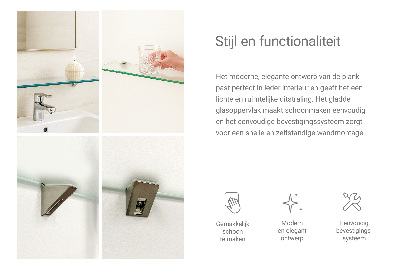 Glass bathroom shelf Semitransparent