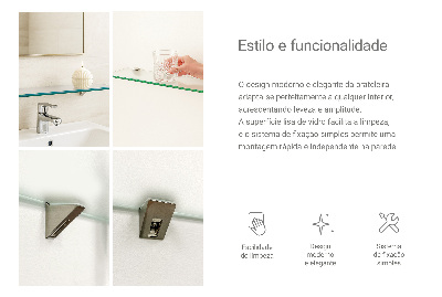 Glass bathroom shelf Semitransparent