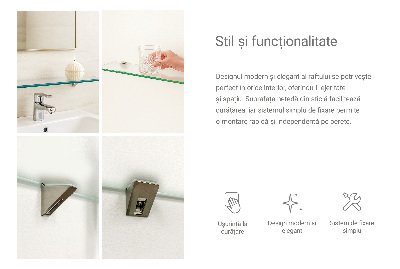 Glass bathroom shelf Semitransparent