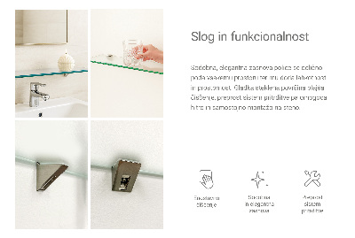 Glass bathroom shelf Semitransparent