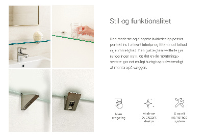 Glass bathroom shelf Semitransparent