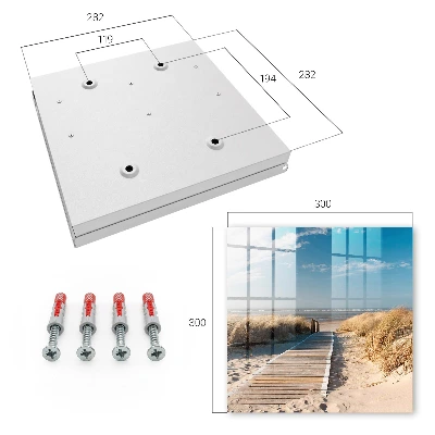 Wall-mounted key storage box with peaceful beach design