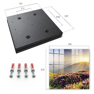Wall-mounted key storage box with mountain sunrise design